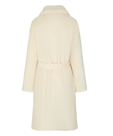 Fleece Bathrobe, White