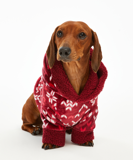 Dog's Fleece Onesie, Red