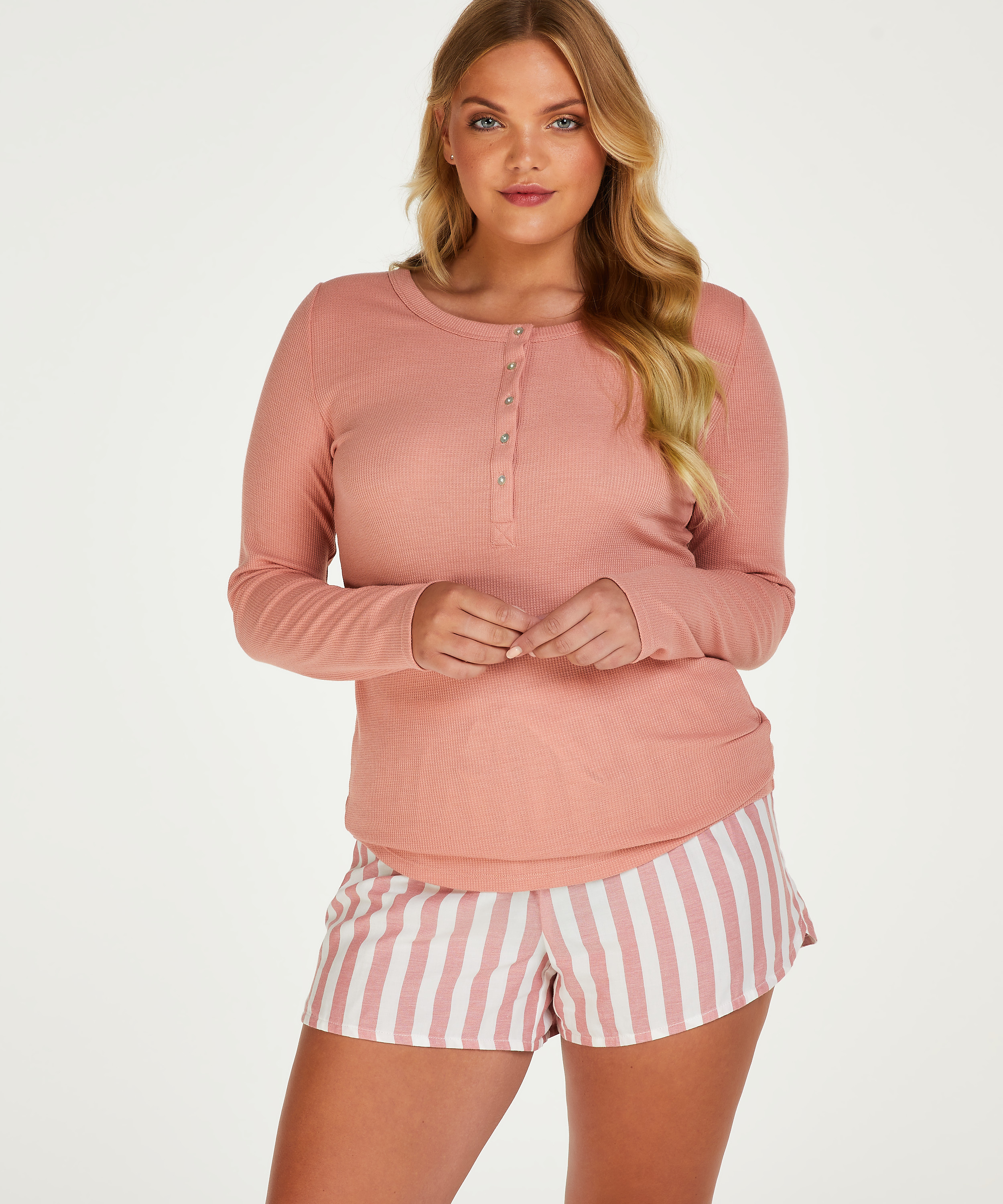 Long-Sleeved Pyjama Top , Pink, main