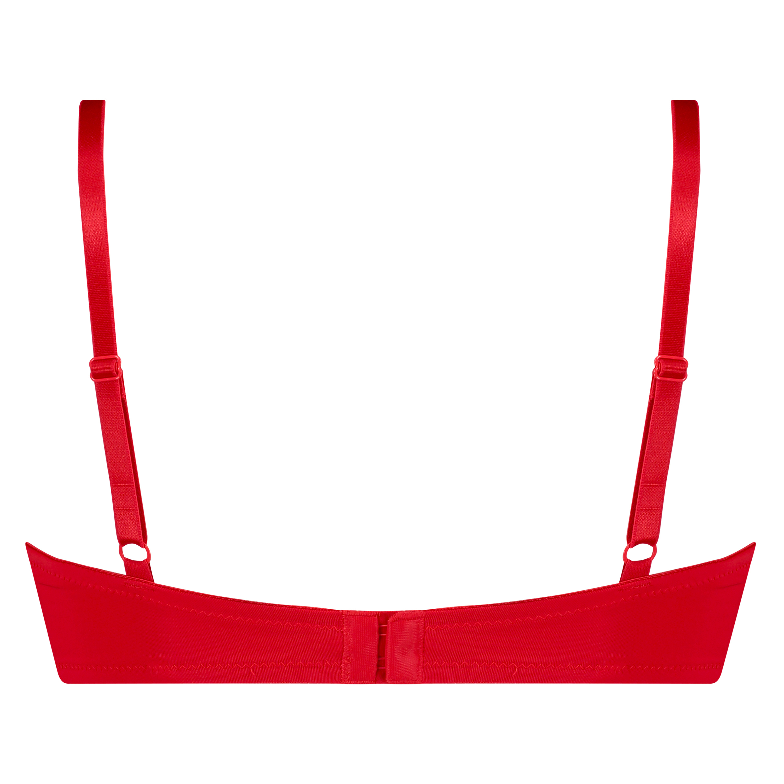 Plunge Padded Underwired Bra, Red, main