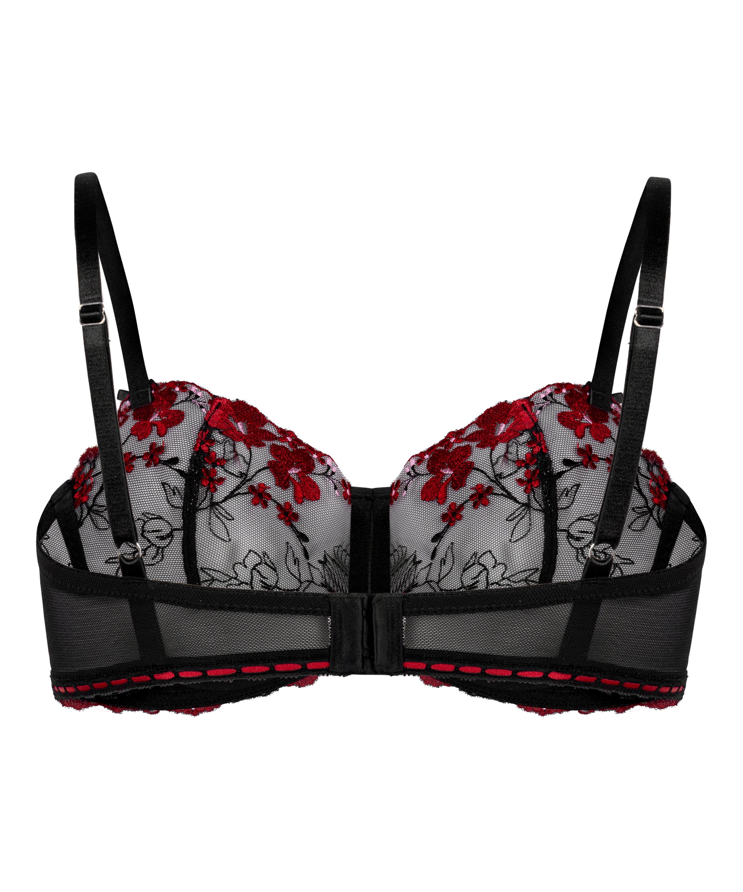 Peonie Non-Padded Underwired Bra, Black, main