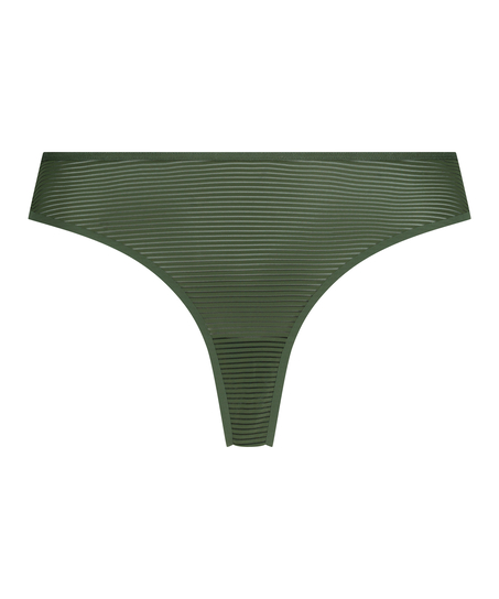 Stripe Invisible Thong, Green