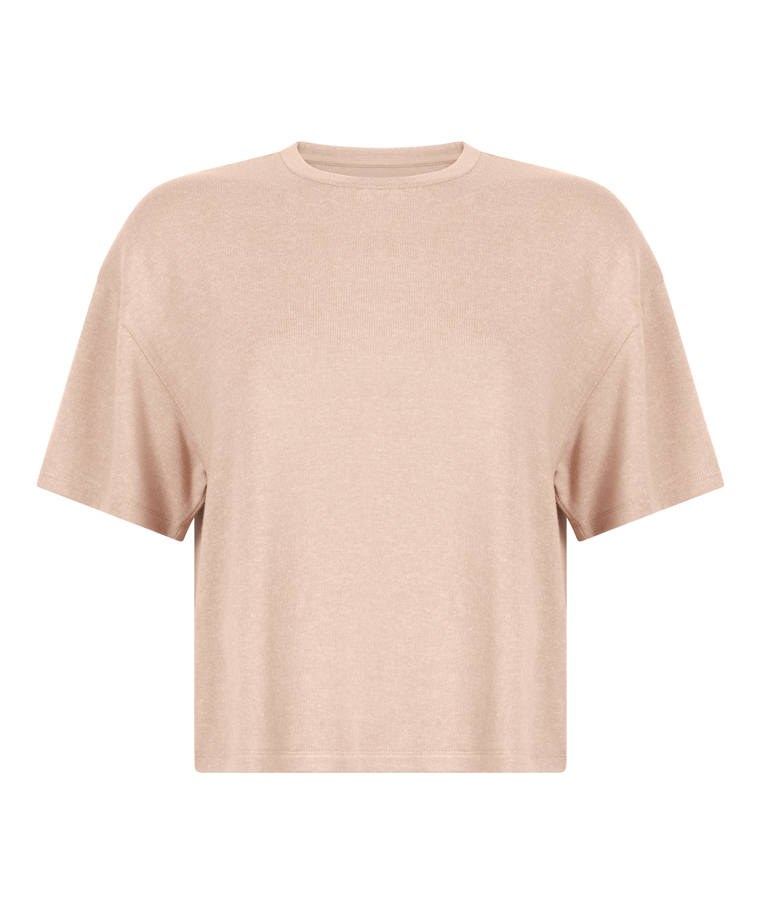 Brushed Jersey Pyjama Top, Beige, main