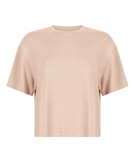 Brushed Jersey Pyjama Top, Beige