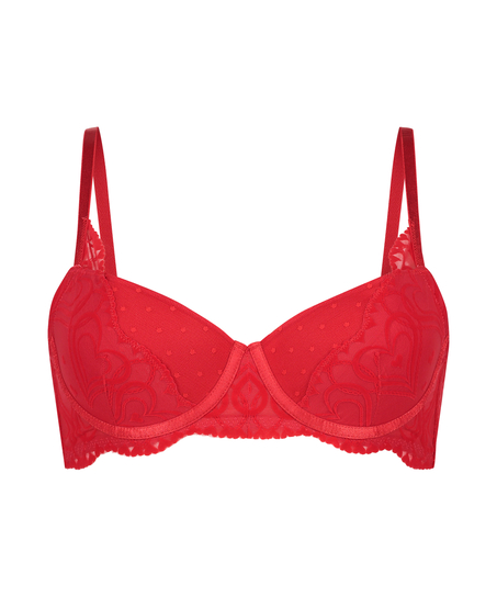 Pippa Padded Underwired Bra, Red