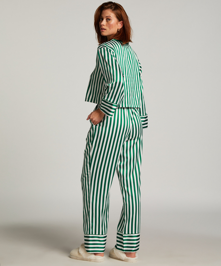 Satin Long-Sleeved Jacket, Green