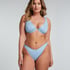 Scallop Non-Padded Underwired Bikini Top, Blue