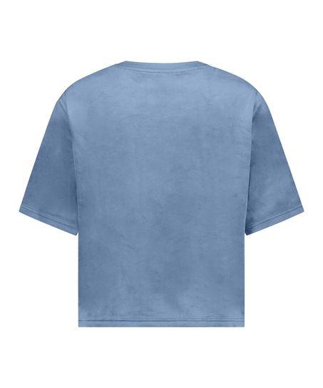 Top Velours Pocket, Blue