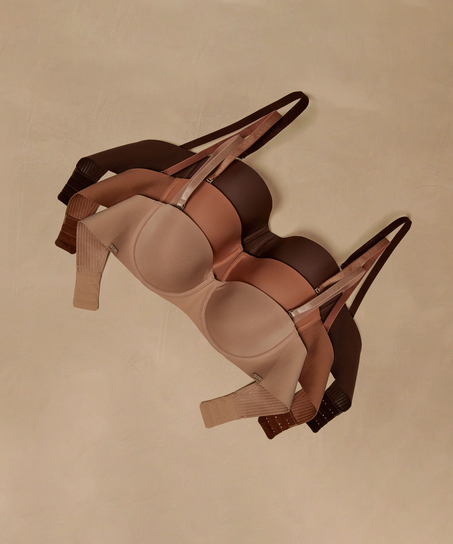 Jane Padded Strapless Underwired Bra, Beige
