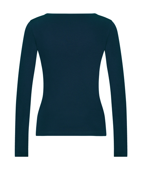 Top V-neck long sleeves, Blue
