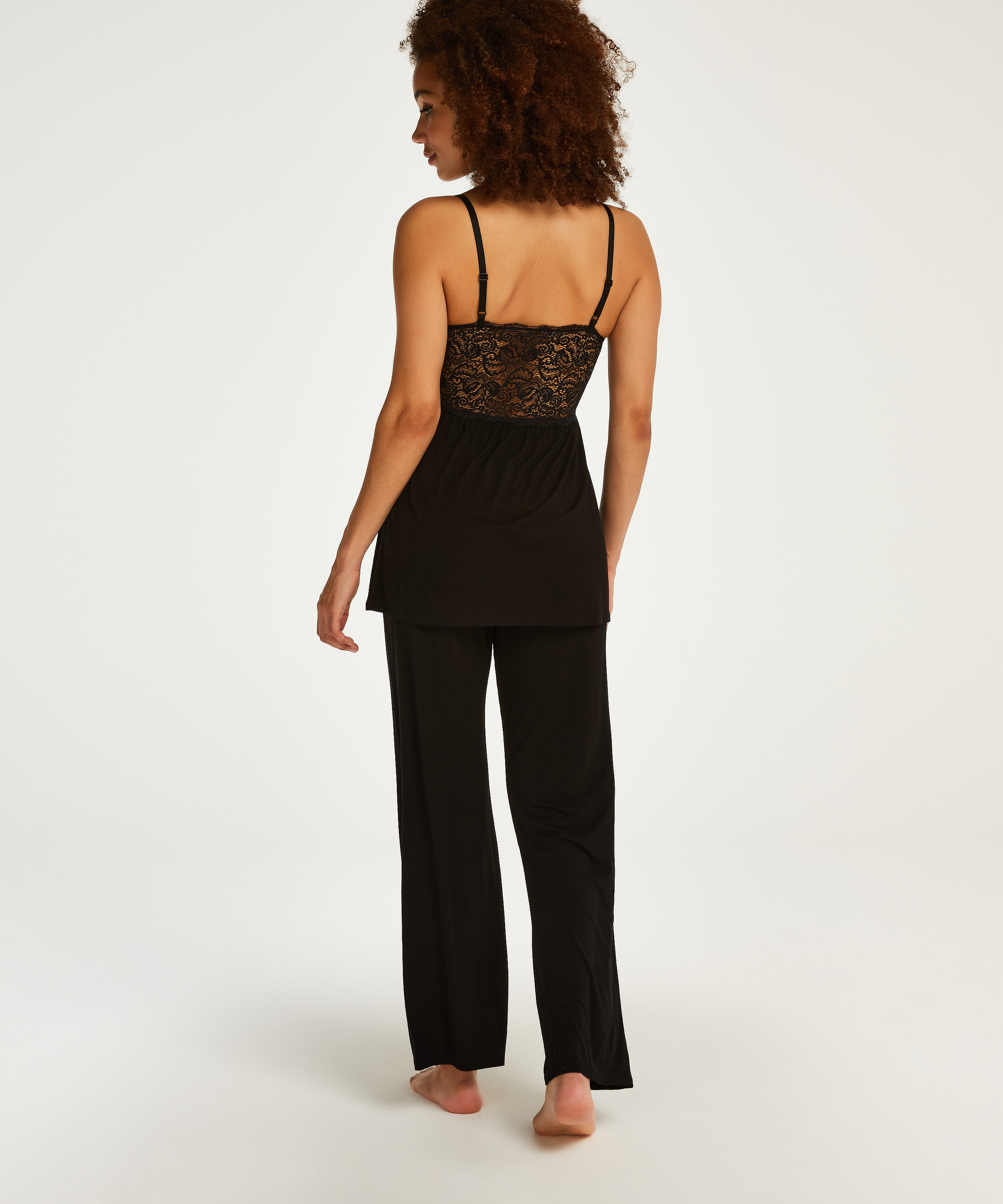 Vera Lace Pyjama Set, Black, main