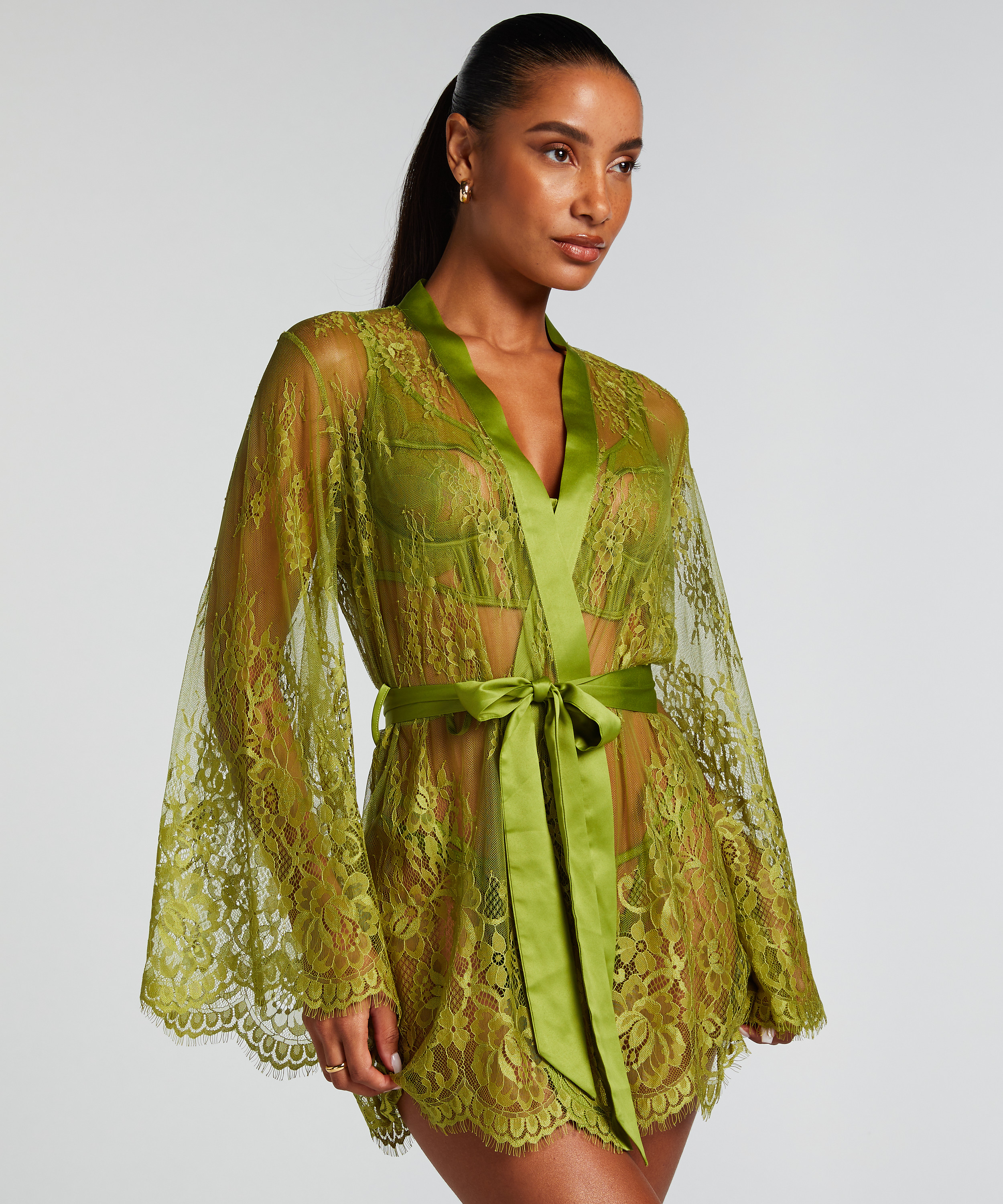 Isabelle Lace Kimono, Green, main