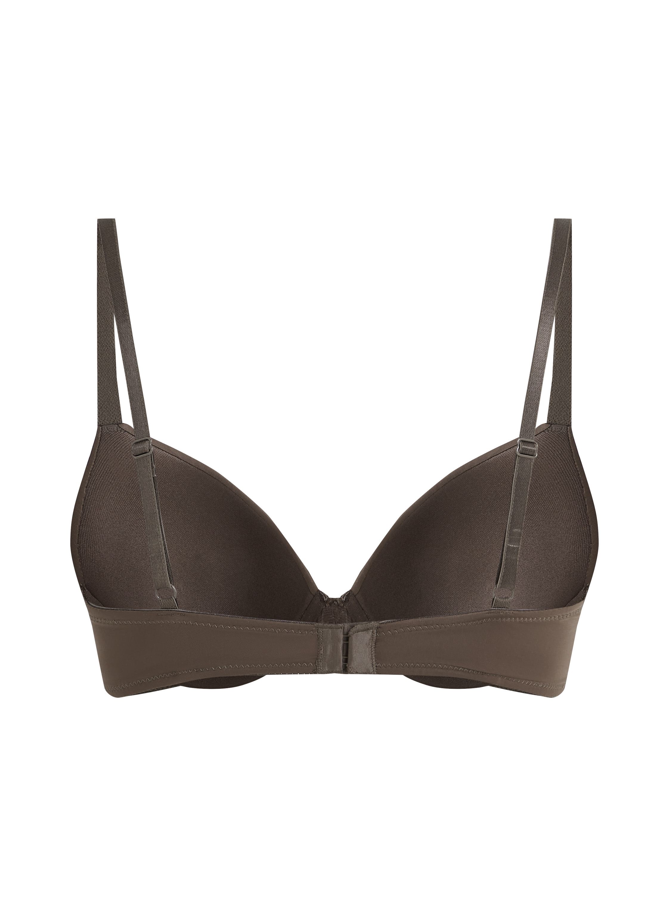 Plunge Padded Underwired Bra, Brown, main