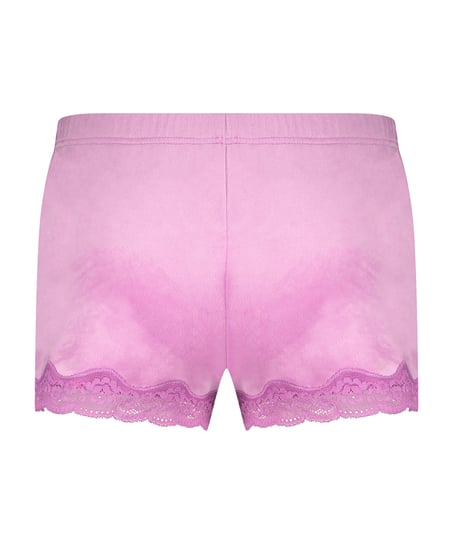 Velvet lace shorts, Pink