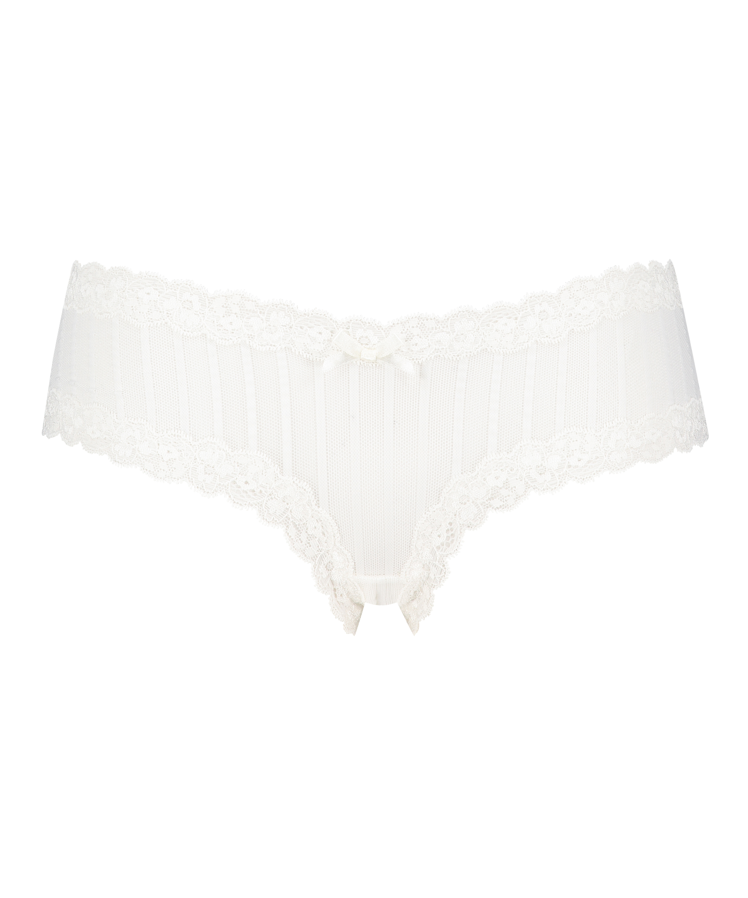 V-shaped Brazilian knickers mesh, White, main