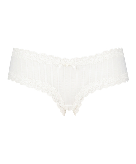 V-shaped Brazilian knickers mesh, White