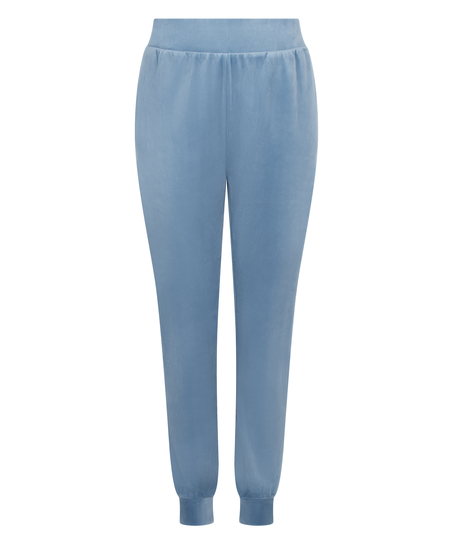 Petite Velours Jogging Bottoms, Blue