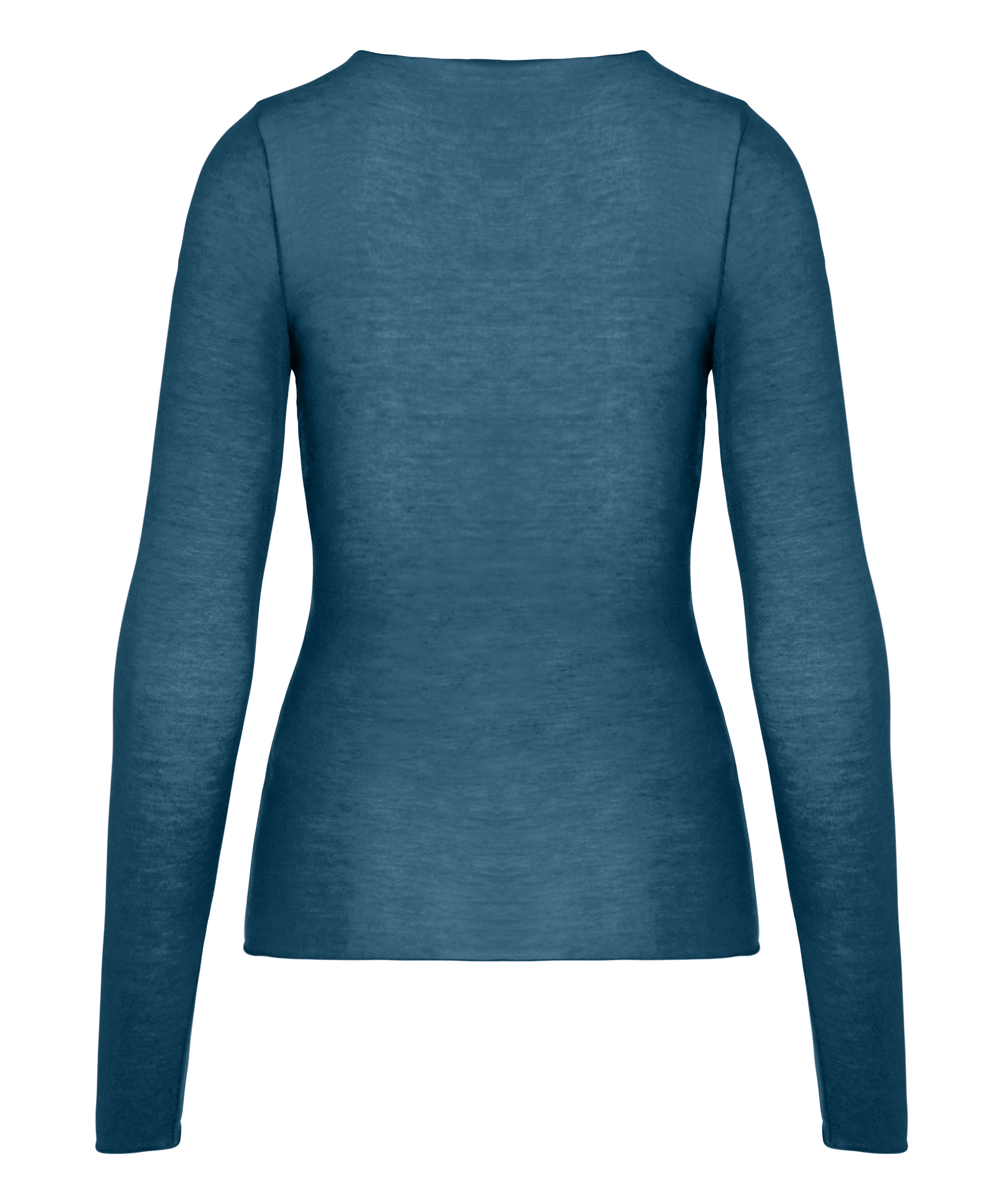super soft Lace V-Neck Shirt with Cashmere, Blue, main