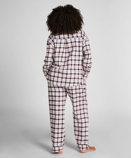 Flannel Pyjama Top, White