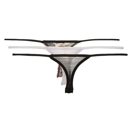 3-pack thongs mesh, Black