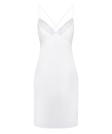 Peonie Slipdress Satin, White