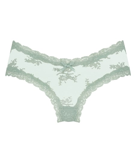 V-shaped Brazilian knickers mesh, Green
