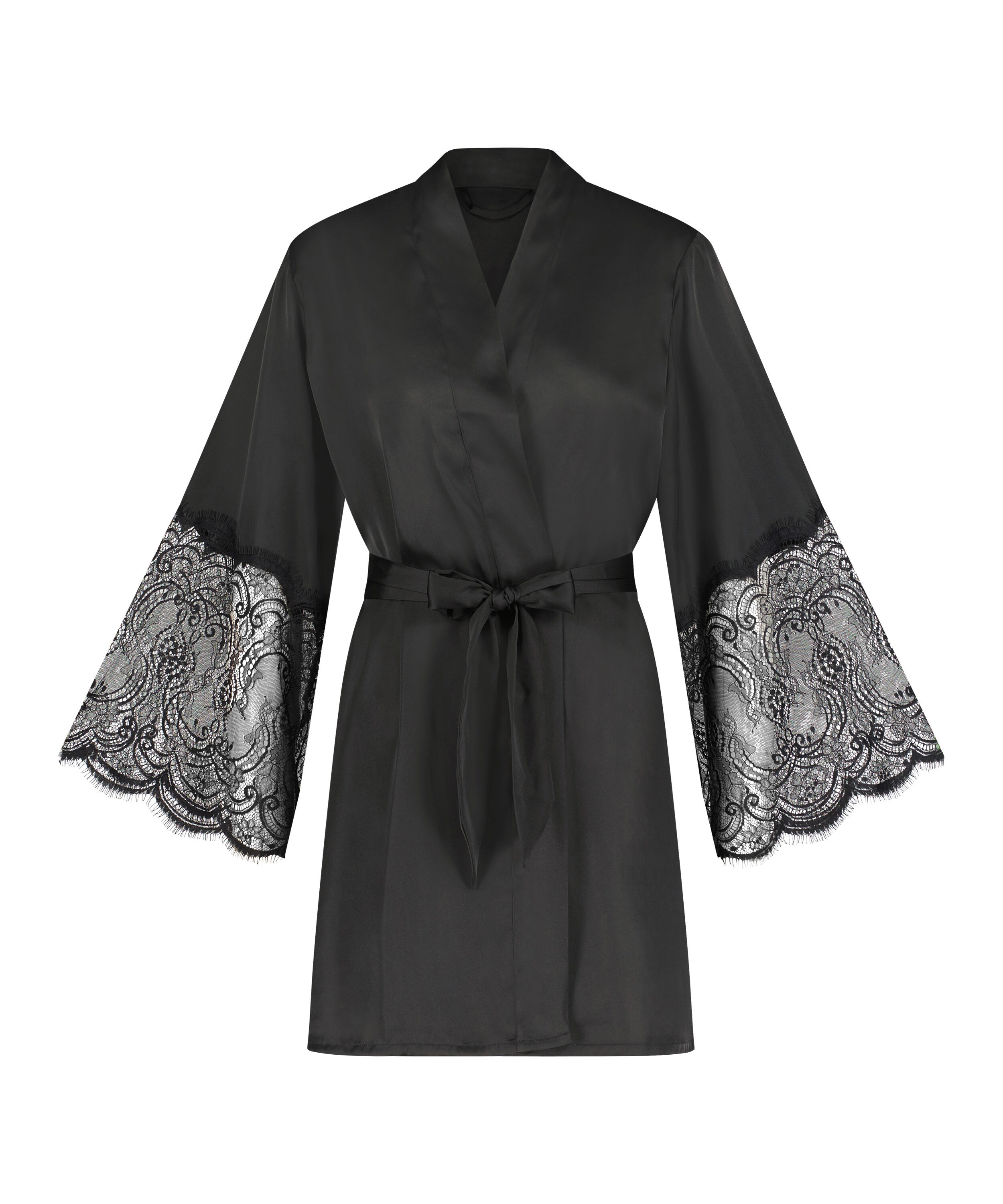 Kimono Satin Lace, Black
