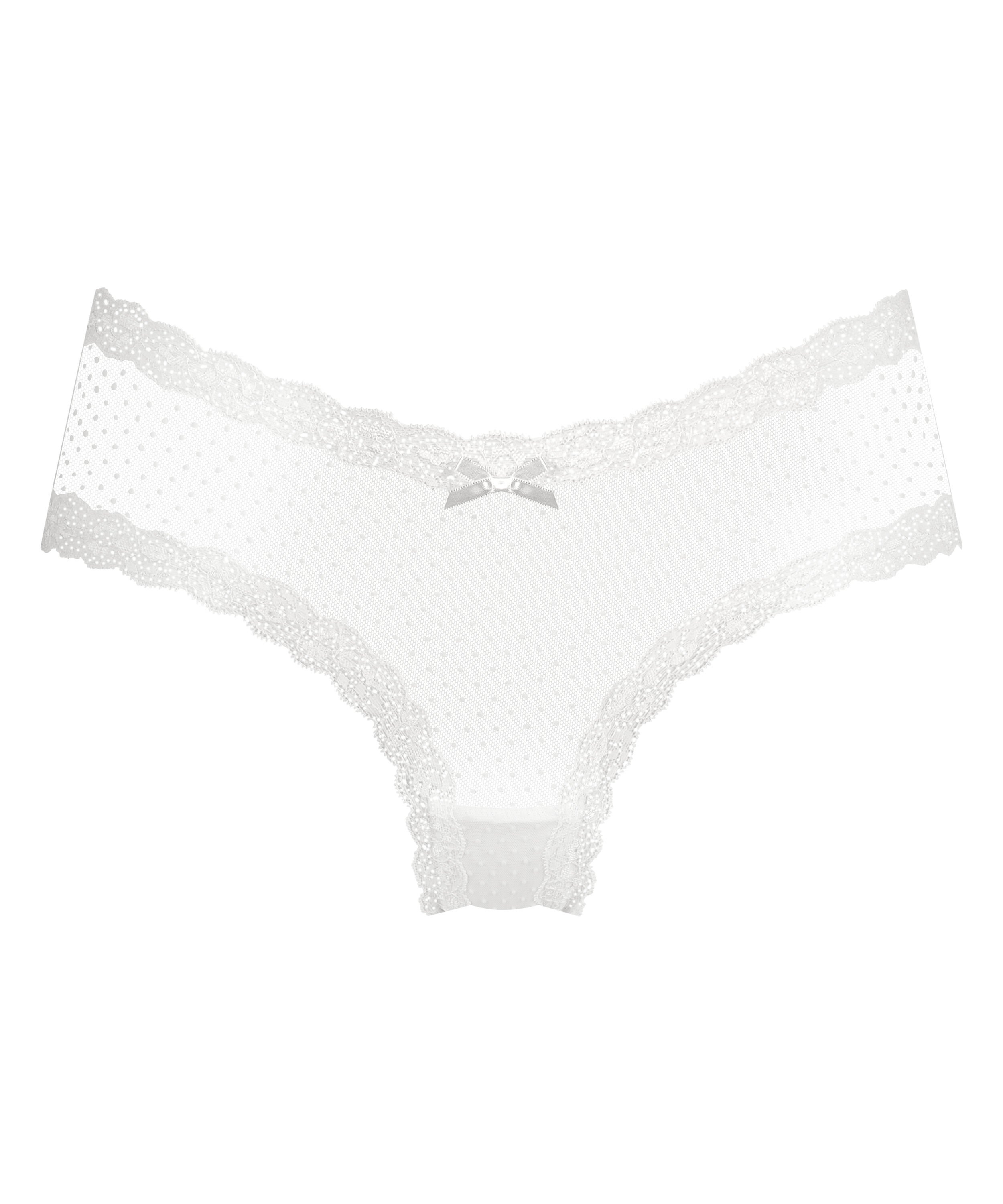 V-shaped Brazilian knickers mesh, White
