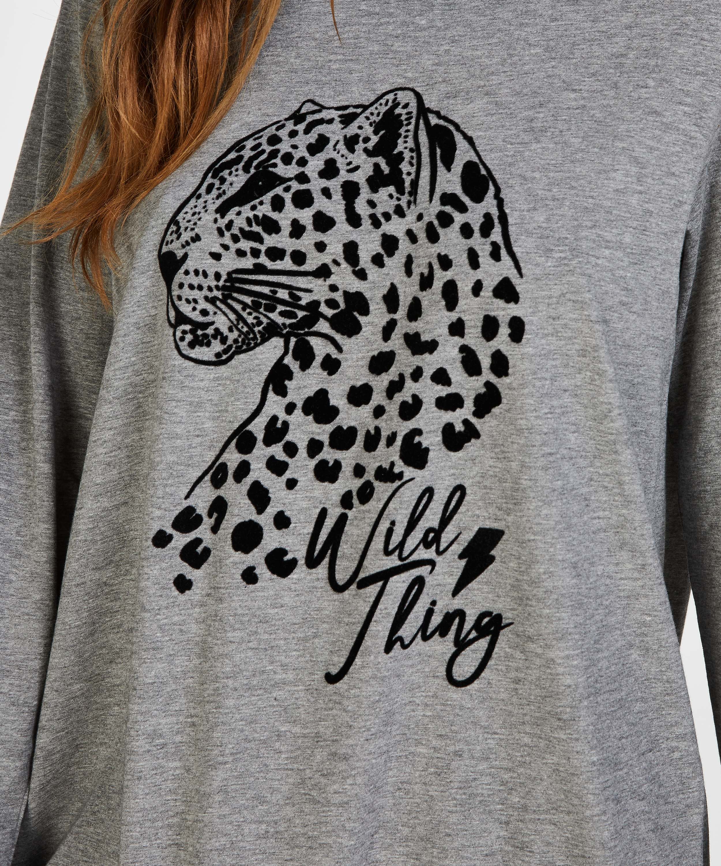 Round Neck Nightshirt, Gray, main