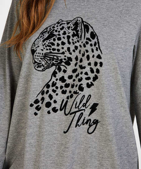 Round Neck Nightshirt, Gray