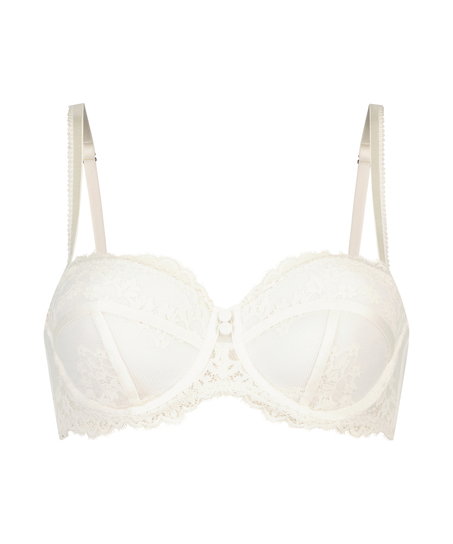 Daisy Padded Strapless Underwired Bra, White