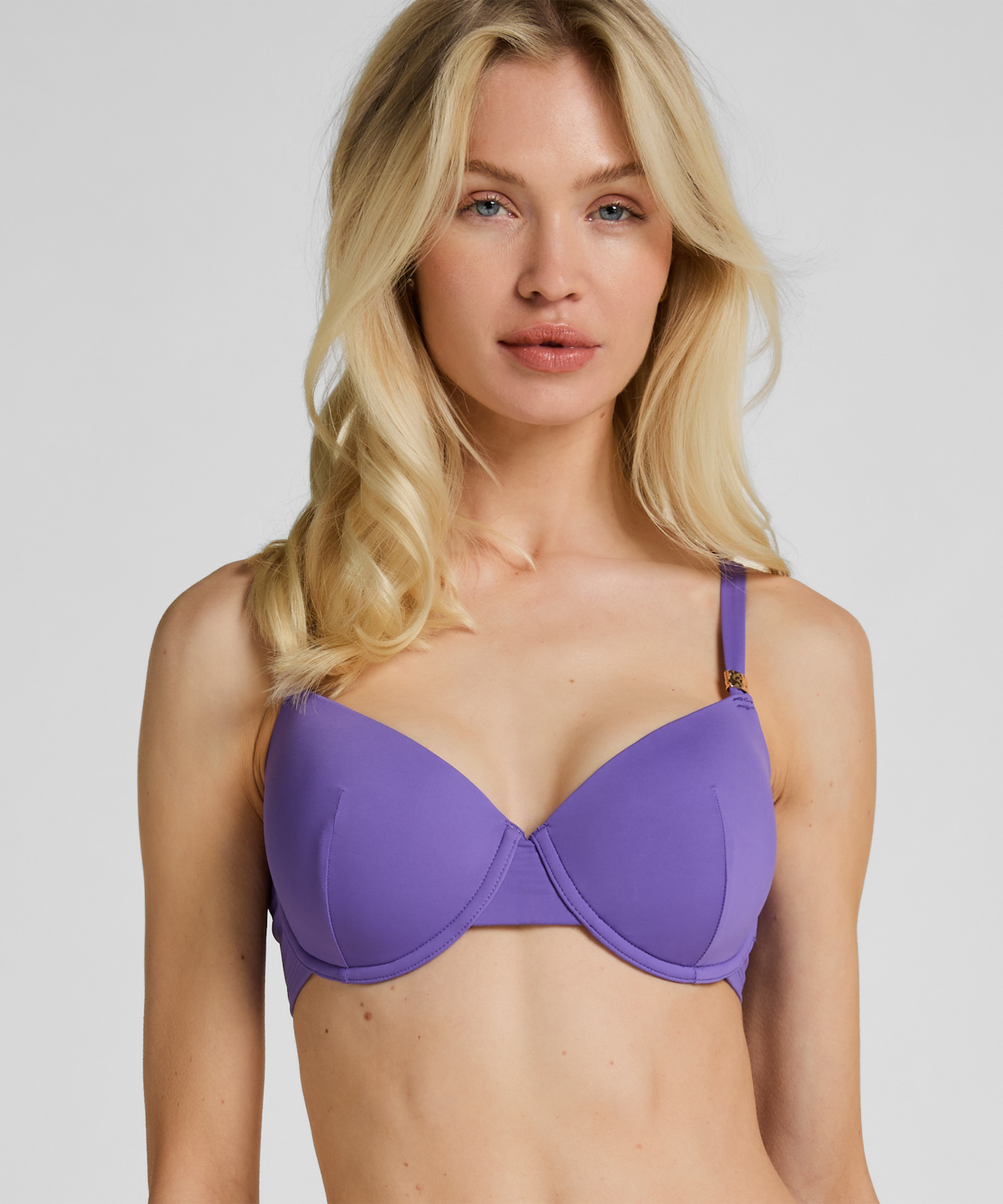 Luxe Padded Underwired Bikini Top, Purple, main