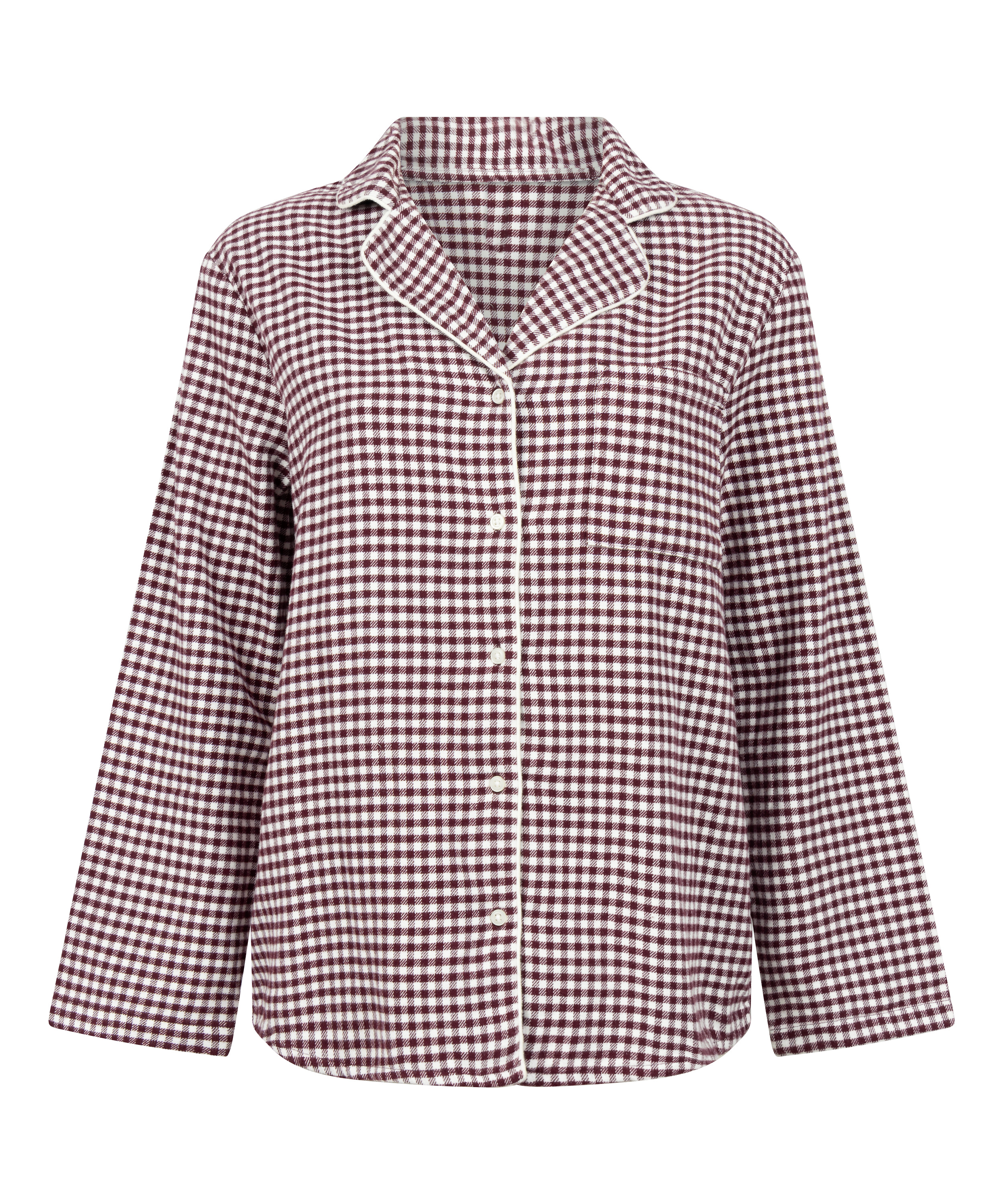 Essentials Flannel Pyjama Top, Purple, main