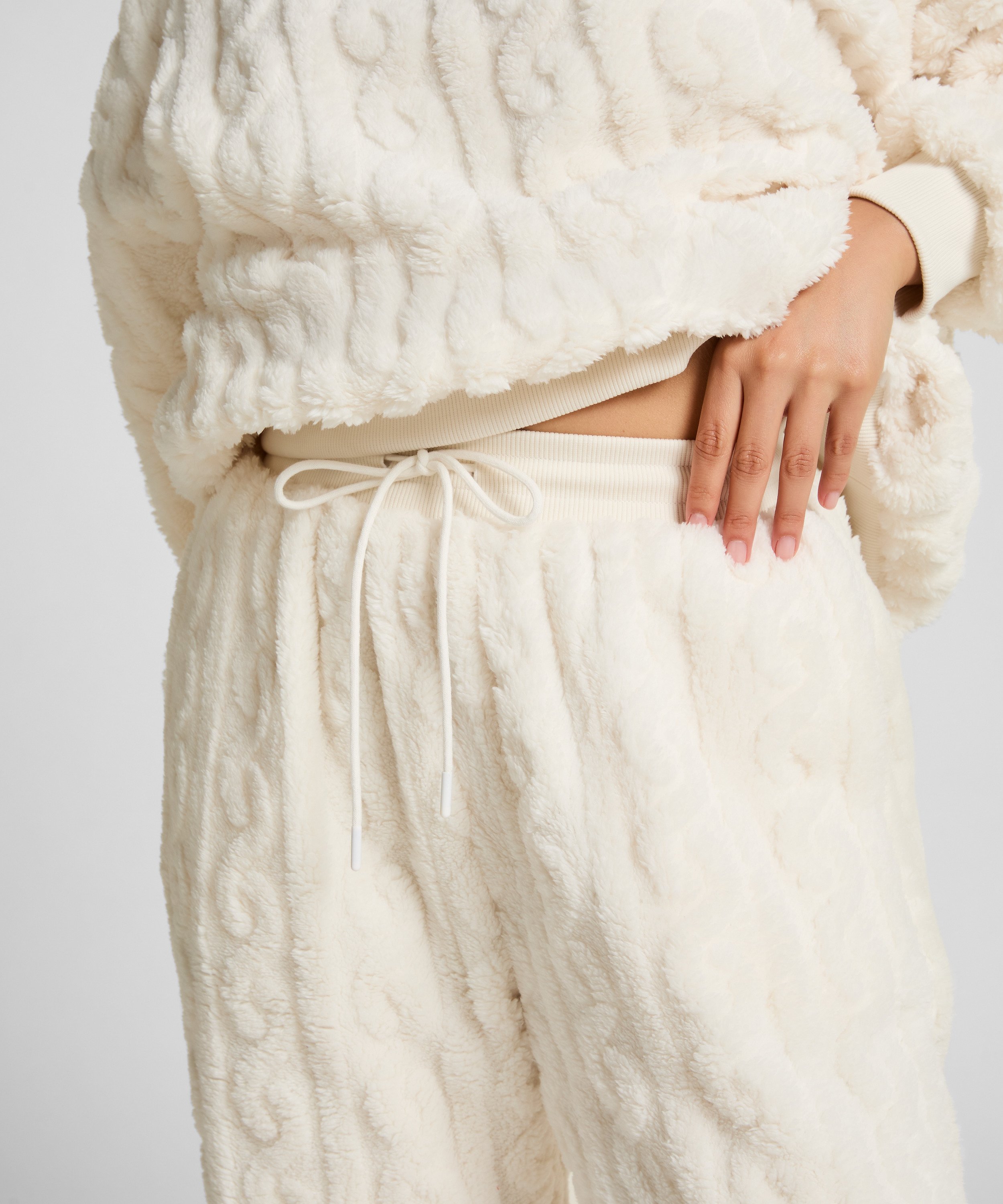 Jogger Cable Fleece, White, main