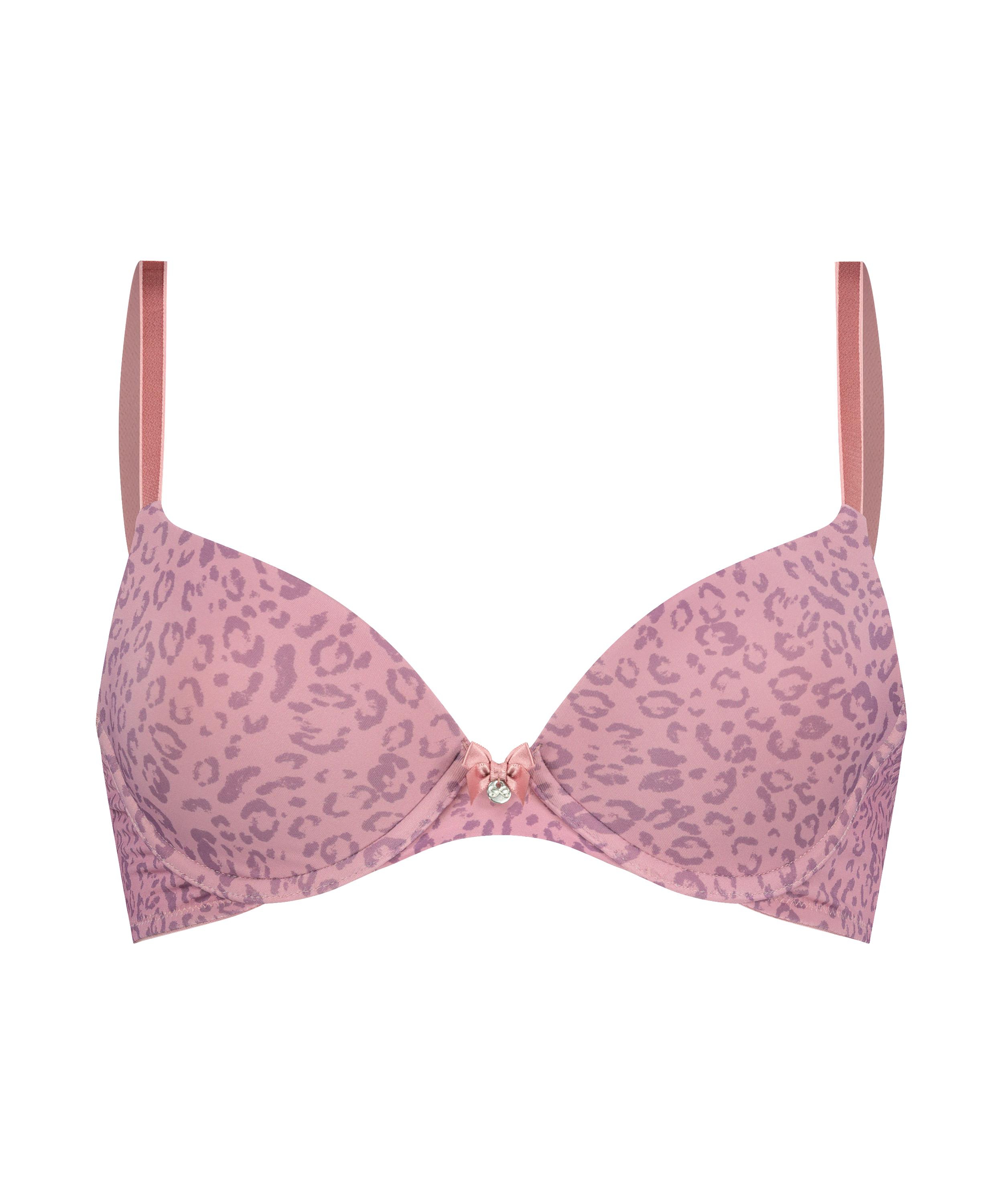 Animal Padded Underwired Bra, Purple, main