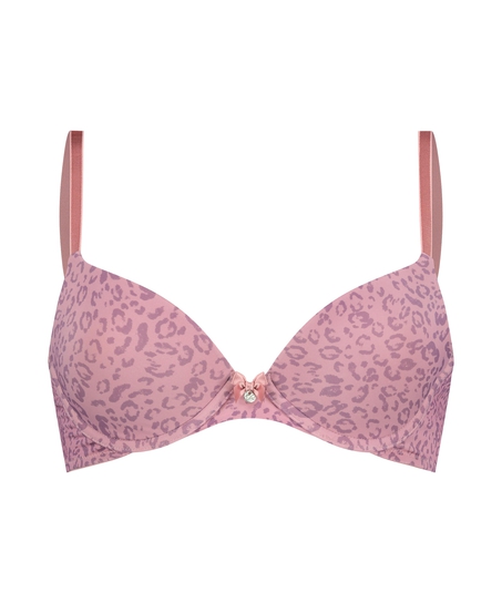 Animal Padded Underwired Bra, Purple
