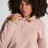 Top Half Zip Sporty Fleece, Pink