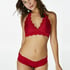 Halter Lace Bralette, Red