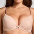 Plunge Padded Underwired Bra, Beige