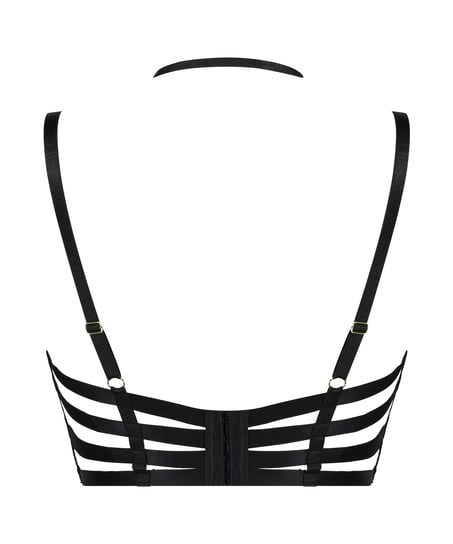 Seductress Padded Longline Underwired Bra, Black