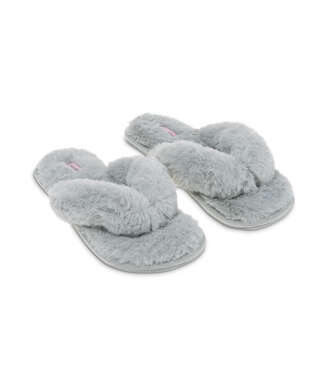Fake Fur Slippers, Grey