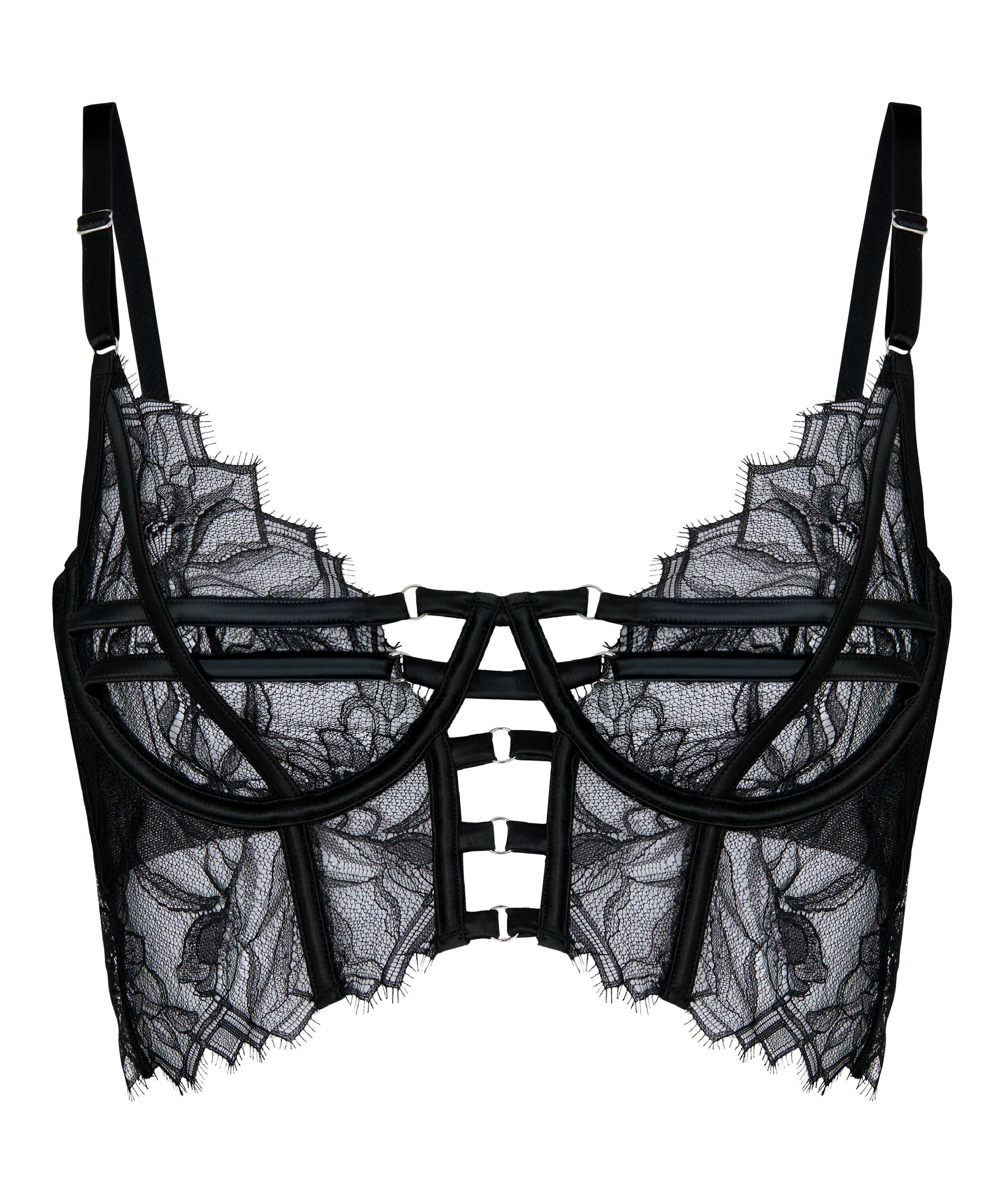 Non-Padded Underwired Longline Bra Bea, Black