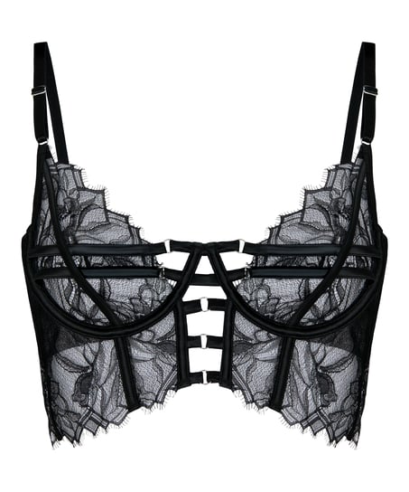 Non-Padded Underwired Longline Bra Bea, Black