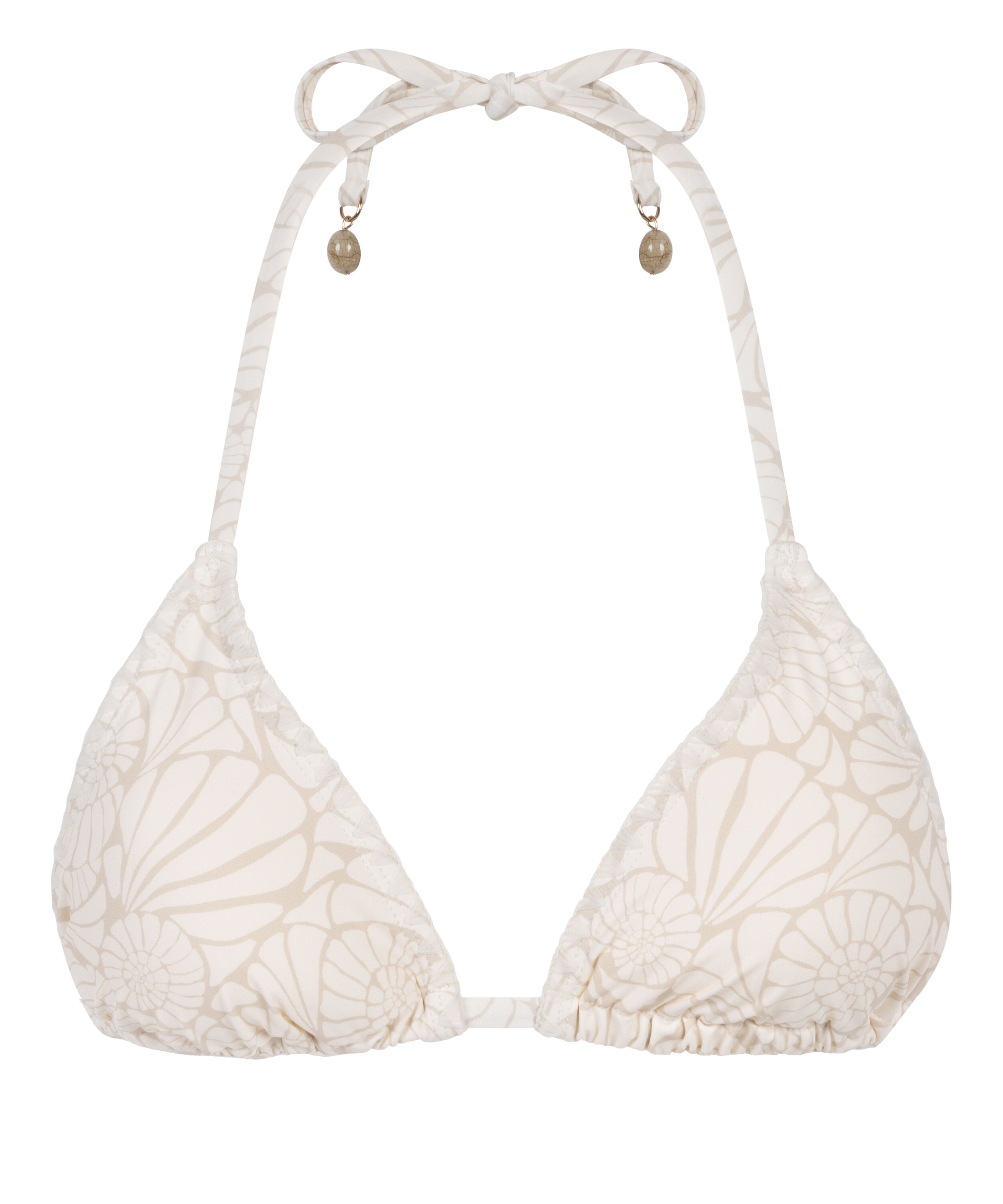 Caicos Triangle Bikini Top, Beige