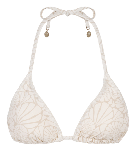 Caicos Triangle Bikini Top, Beige