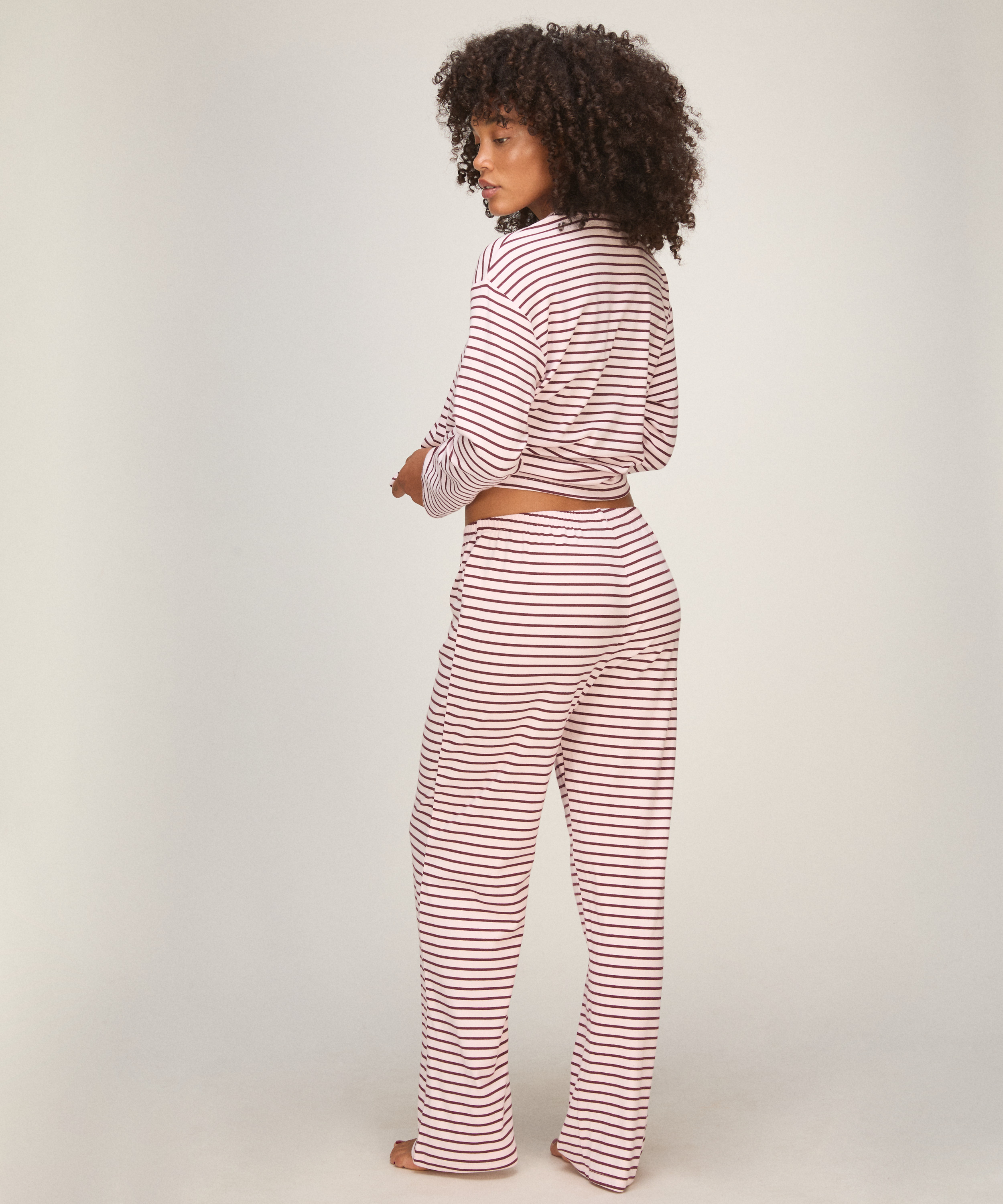 Striped Pyjama Long Sleeves, Pink, main