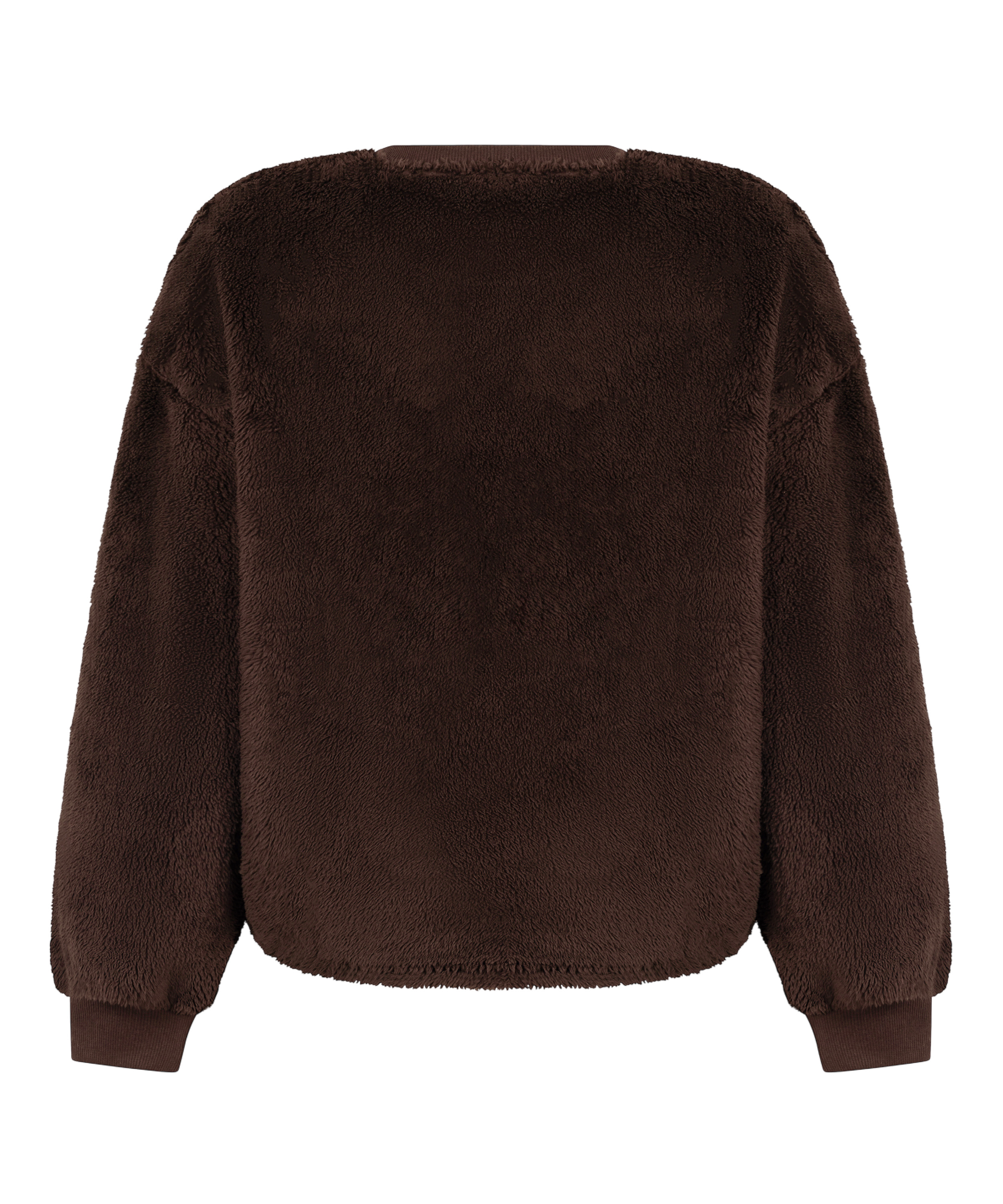 Longsleeved Top Fluffy Fleece, Brown, main