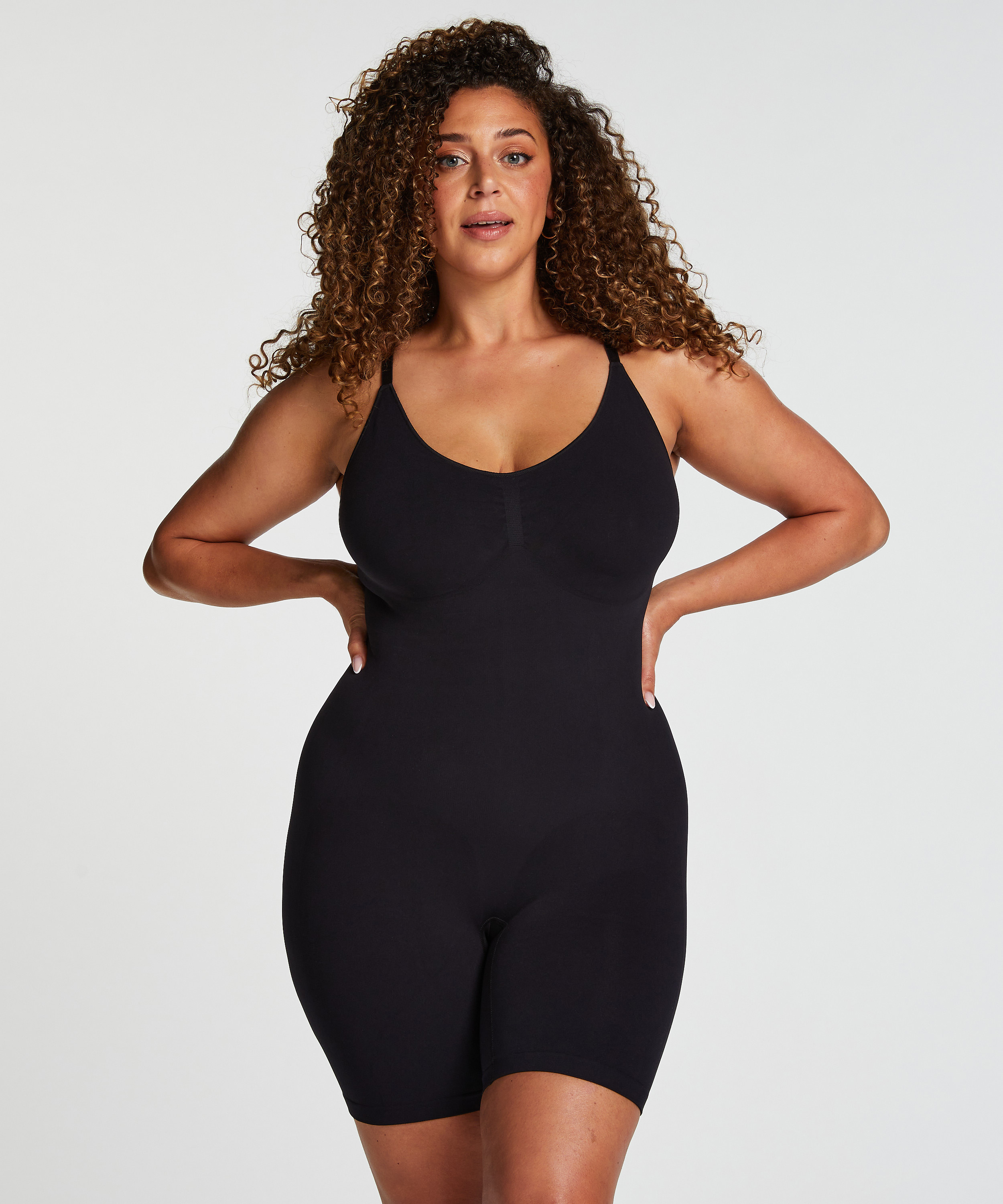 Seamless Enhancing Thigh Slimmer Body, Black, main