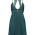 Satin lace slip dress, Blue