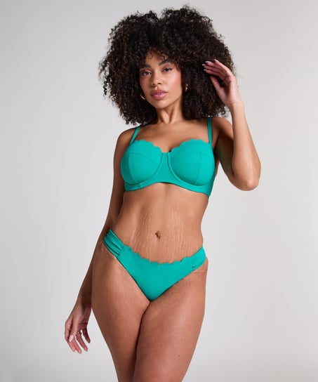 Scallop Rio Bikini Bottoms, Green